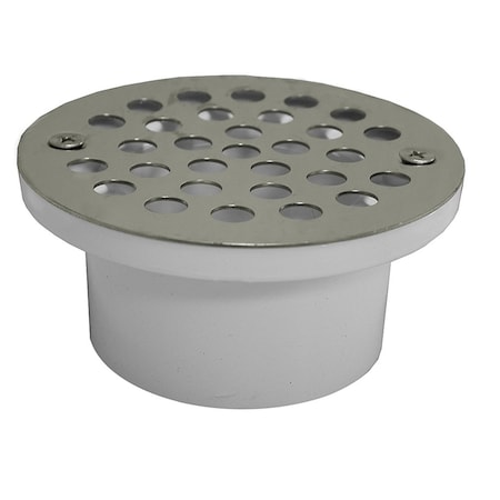 Jones Stephens 2in. x 3in. General Purpose PVC Drain with Long Body and Nickel Bronze Strainer D54013L